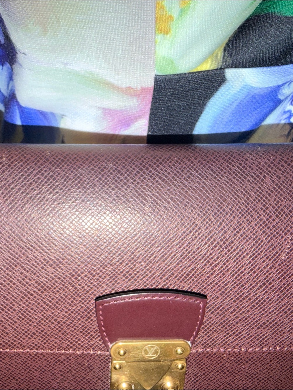 Louis Vuitton Burgundy Taiga Pochette Kourad Clutch Bag - Picture 8 of 14